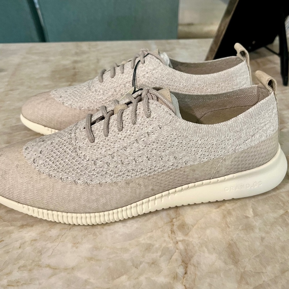 Cole Haan 2.Zerogrand Wing Tip Shoes Size 7, Beige,  Brand New!